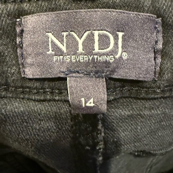 NYDJ Alina Legging Jeans Womens Black Lift Tuck High Rise Velour Size 14 - Picture 4 of 4